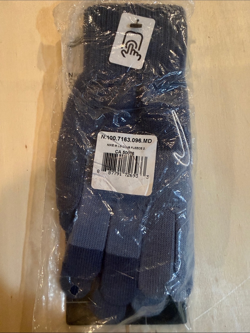 Nike Men’s Blue/Gray Fleece-Lined Touchscreen Gloves